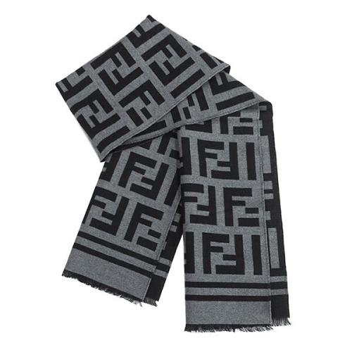 펜디 FF 모티프 블랙 그레이 울 스카프 FXS424A3Q1F0RP3_이미지