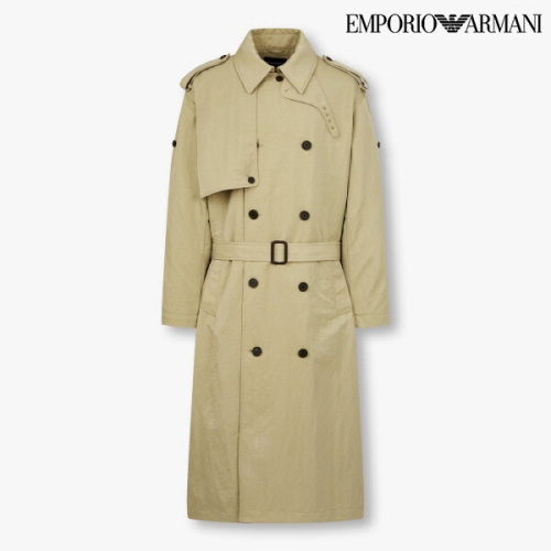 엠포리오아르마니 엠포리오 P 남성 벨티드 나일론 트렌치 코트 A514310051_이미지