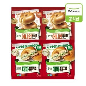 풀무원 베이글 (어니언 2개+대파크림치즈 2개)_이미지