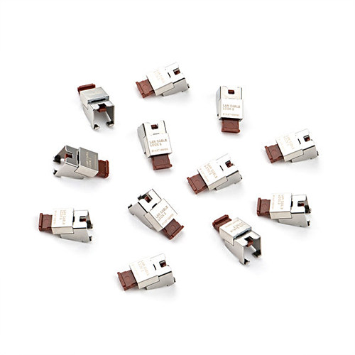 컴엑스아이 스마트키퍼 NC13P1 랜케이블락2 (12개, 브라운)_이미지