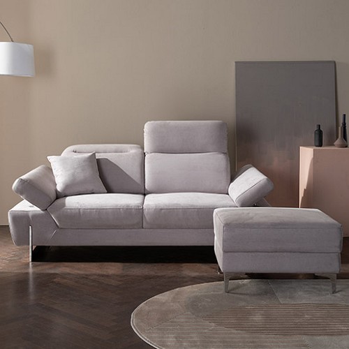 삼익가구 비비안 헤드틸팅 아쿠아텍스 패브릭 소파 3인용 (스툴포함)_이미지