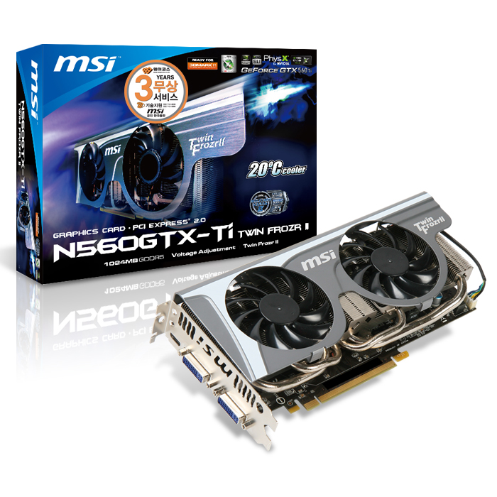 MSI 지포스 GTX560 Ti N560GTX-Ti D5 1GB 트윈 프로져2