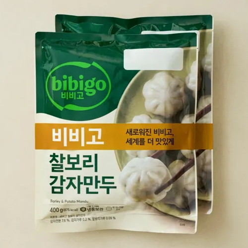 CJ제일제당 비비고 찰보리 감자만두 400g (4개)_이미지