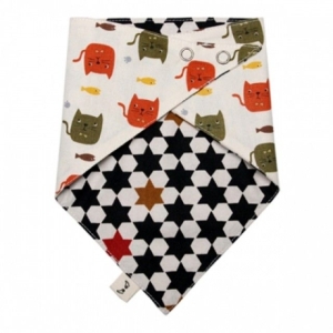 C 국내제작 순면 양면스카프 고양이 턱받이 스카프빕_04A737