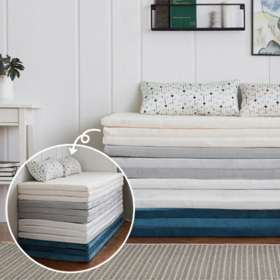 동서가구 3단 접이식 견면 토퍼 매트리스 SS (5.5cm)_이미지