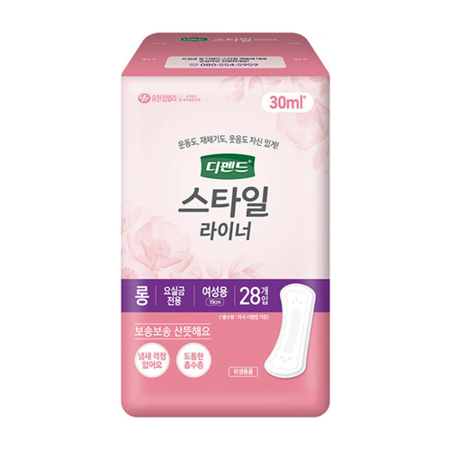 유한킴벌리 디펜드 스타일 라이너 여성용 무향 롱 28개 (3팩(84개))