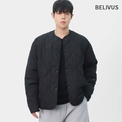 빌리버스 남자 남성 데일리 웰론 웨이브 누빔 퀼팅 깔깔이 경량 패딩 자켓 VHZ033