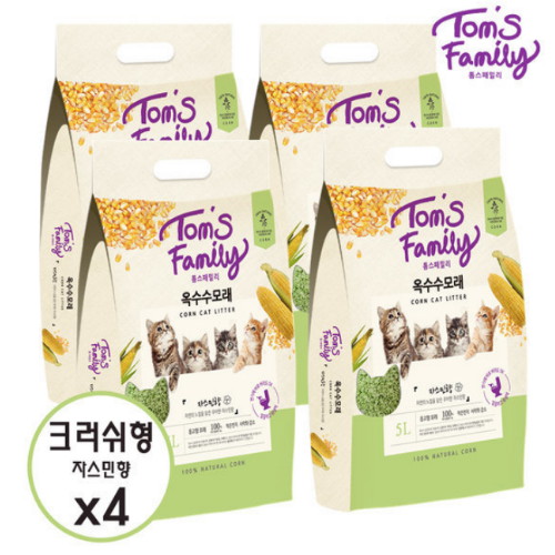 엠디클러스터 ㅤ톰스패밀리 옥수수모래 크러쉬 쟈스민향 5L (4개)_이미지