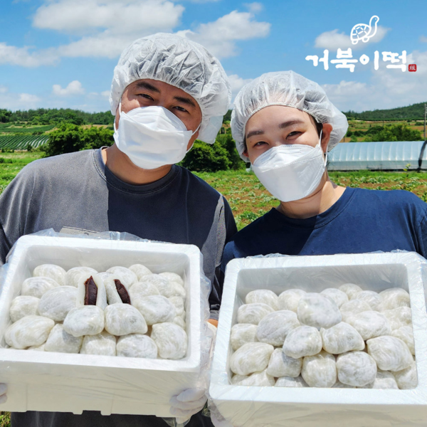 거북이떡 직접농사지은 왕 찹쌀 모찌떡 옛날 찹쌀떡 90g 20개입 (1개)_이미지