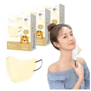 에스비글로벌헬스케어 아이바나리 에어 황사 방역용 마스크 소형 L KF94 10개입 6개 COTTON IVORY_이미지