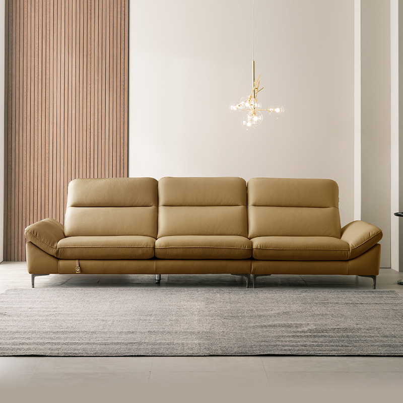 다우닝 시엘 전체 천연통가죽 소파 3.5인용 (스툴별도)