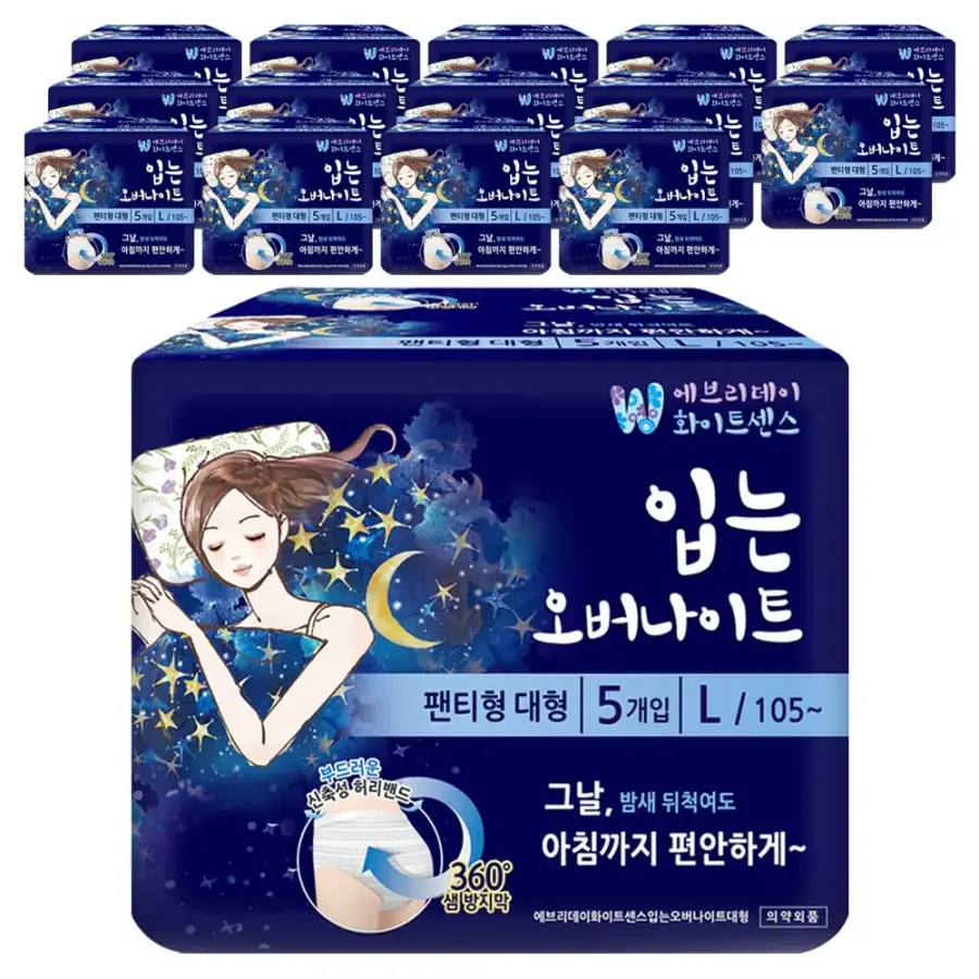 에브리데이 화이트센스 입는 오버나이트 대형 5개 (15팩(75개))_이미지