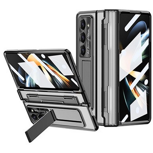 테일즈 갤럭시Z 폴드6 클리어 거치형 글라스 힌지보호 아머 팬텀 풀 케이스_이미지