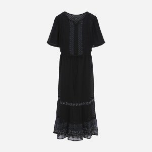 써스데이아일랜드 보더 믹스 롱 원피스 T256MOP145W_이미지