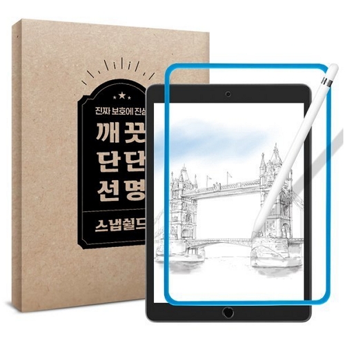 스냅케이스 iPad 7/8/9세대 스냅쉴드 종이질감 강화유리 보호필름 (액정 1매)