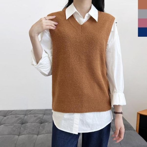 라일리 Rly 2L-UPP 1017 여자깔끔심플 브이 니트조끼 S13528285_이미지