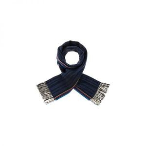 폴스미스 사이드 배색 스트라이프 캐시 울 스카프 네이비 271693