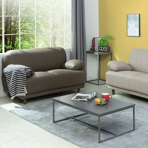 에보니아 엔느 패브릭룩 가죽 소파 2인용