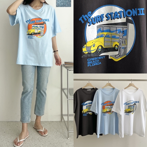 SM 레트로스테이션반팔티 S225H406 빅사이즈