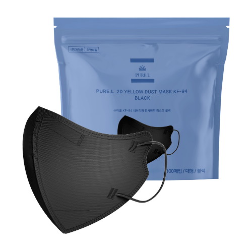 퓨어엘 새부리형 KF94 대형 블랙 100매입 (100매)_이미지