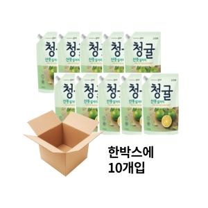 참그린 청귤 산뜻설거지 리필 1kg (970ml) (10개)_이미지