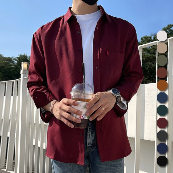  제이제이옴므 솔리드 캐쥬얼핏 카라남방 J223JM1NBB02