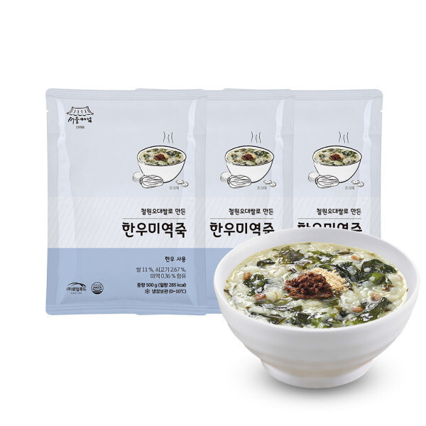 로뎀푸드 서울마님죽 한우미역죽 500g (3개)_이미지
