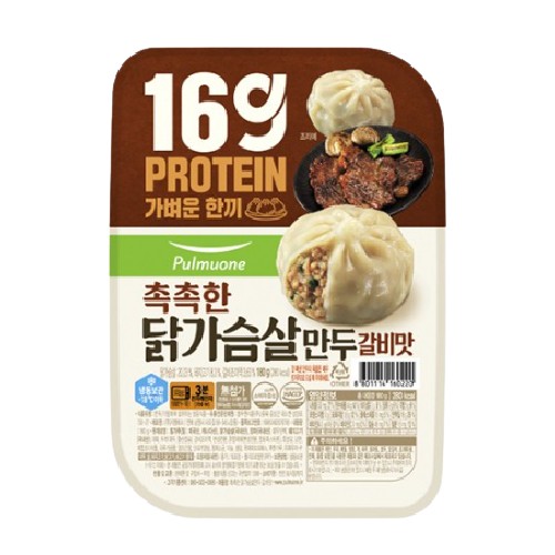 풀무원 촉촉한 닭가슴살 만두 갈비맛 180g (12개)_이미지