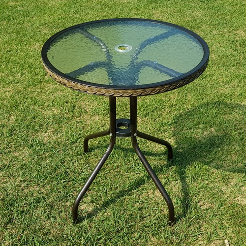 위드퍼니처 유로 강화 유리 원형 야외 테이블 610 (의자별도)_이미지