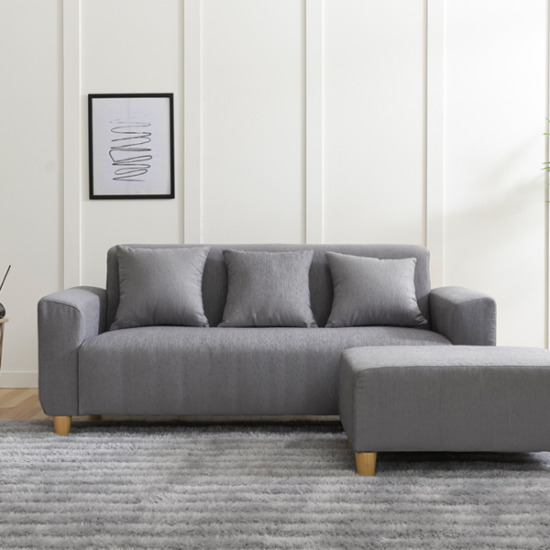 아로미가구 마카롱 와이드 포솜 B타입 패브릭 소파 2인용 (스툴포함)