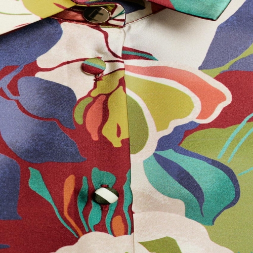 자라 꽃무늬 프린트 샤틴 셔츠 멀티컬러 506798543