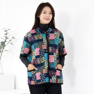 모슬린 엄마옷 반팔 패딩 김장조끼 FVE310048 중년여성의류/50_이미지