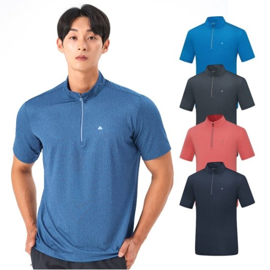 콜핑 냉감 하이쿨 등산 반집업 반팔티셔츠 2002TK548M_이미지