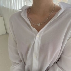 써지컬스틸 데일리 패션 큐빅 나비 초커 심플리 WFFN3E9_이미지
