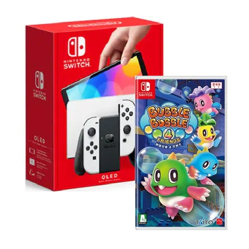 Nintendo 닌텐도 스위치 OLED 4인용 게임 패키지 (버블보블 4 프렌즈)
