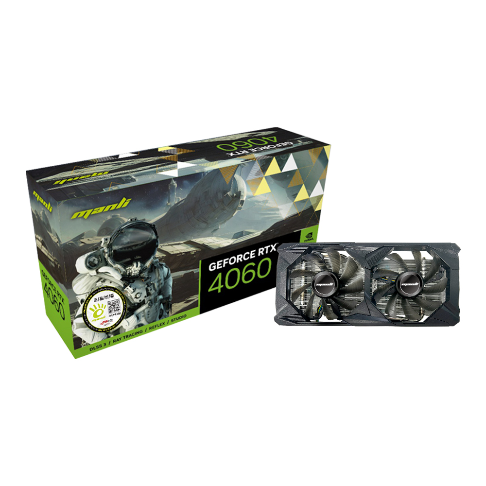 MANLI 지포스 RTX 4060 Nebula Black D6 8GB Twin 대원씨티에스_이미지