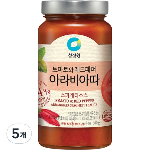 대상 청정원 아라비아따 스파게티 소스 5개 600g