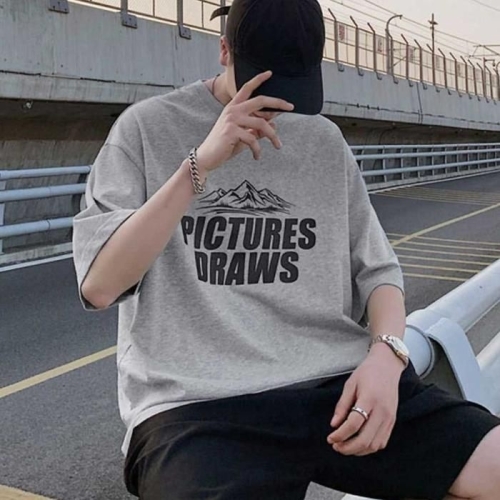 데일리룩 MENOHXHM_53DJ 반팔티 남자 박스 레터링 티셔츠