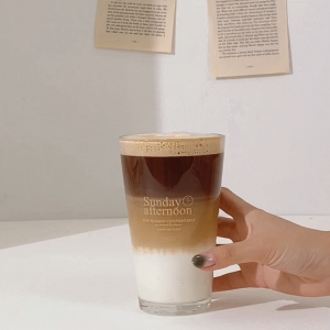 1+1 일요일오후 리유저블 강화유리컵 400ml