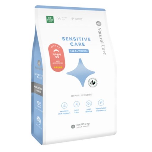 네츄럴코어 센시티브케어 밀웜 작은알갱이 3kg