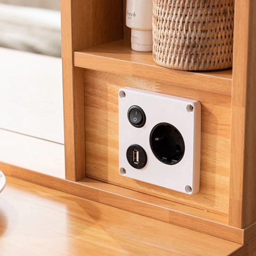 삼익가구 로우드 3단서랍형 LED조명 확장형 원목 화장대 세트 1100_이미지