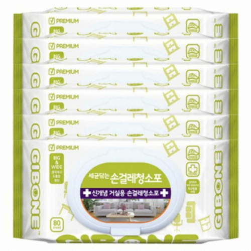 기본에 세균닦는 손걸레 청소포 80매 (6팩)_이미지