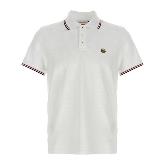 몽클레르 펠트 로고 패치 트리컬러 폴로 티셔츠 L10918A7030084