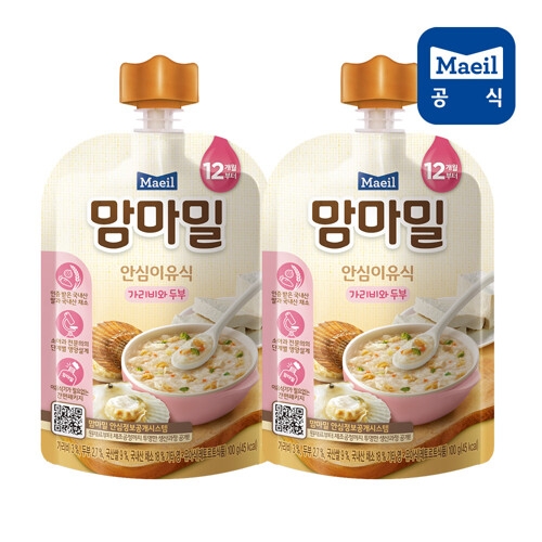 매일유업 맘마밀 안심이유식 가리비와 두부 100g (5개)_이미지