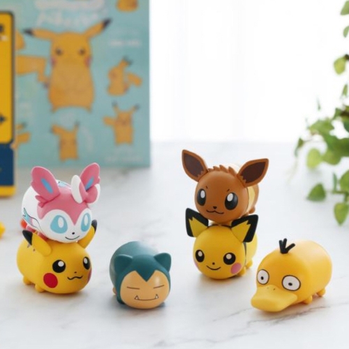  포켓몬스터 쌓기 피규어 6종(피카츄+피츄+잠만보+님피아+고라파덕+이브이)