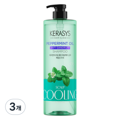 케라시스 페퍼민트 오일 두피 쿨링 비듬 완화 샴푸 1000ml (3개)_이미지