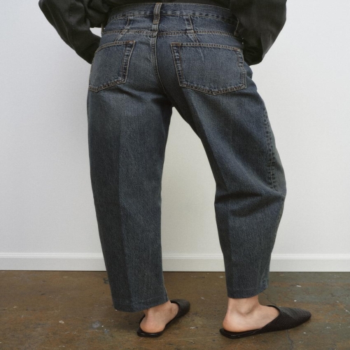 자라 국내 JEANS ZW COLLECTION BARREL TIRO ALTO 블루 6840/291/400 3374100_이미지
