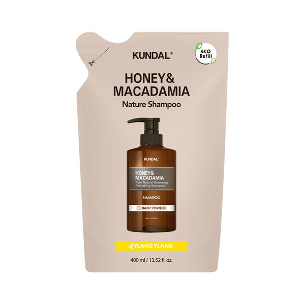 쿤달 허니 앤 마카다미아 네이처 샴푸 일랑일랑 리필팩 400ml (1개)_이미지