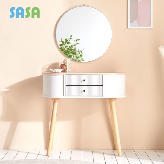 사사가구 르블랑쉬 템바보드 화장대 테이블 800 (거울포함)_이미지