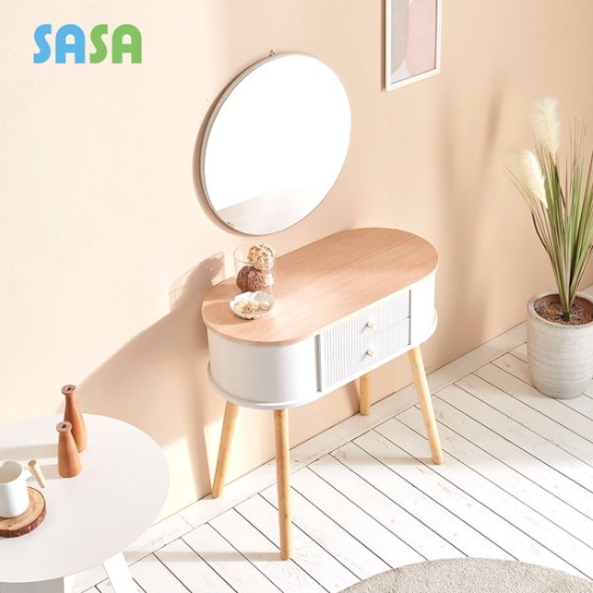 사사가구 르블랑쉬 템바보드 화장대 테이블 800 (거울포함)_이미지